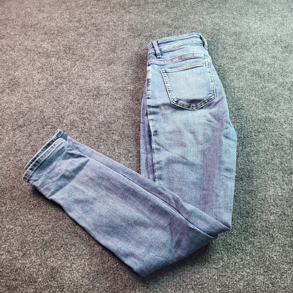 H M Womens Size 2 High Waisted Skinny Jeans Light Wash Denim